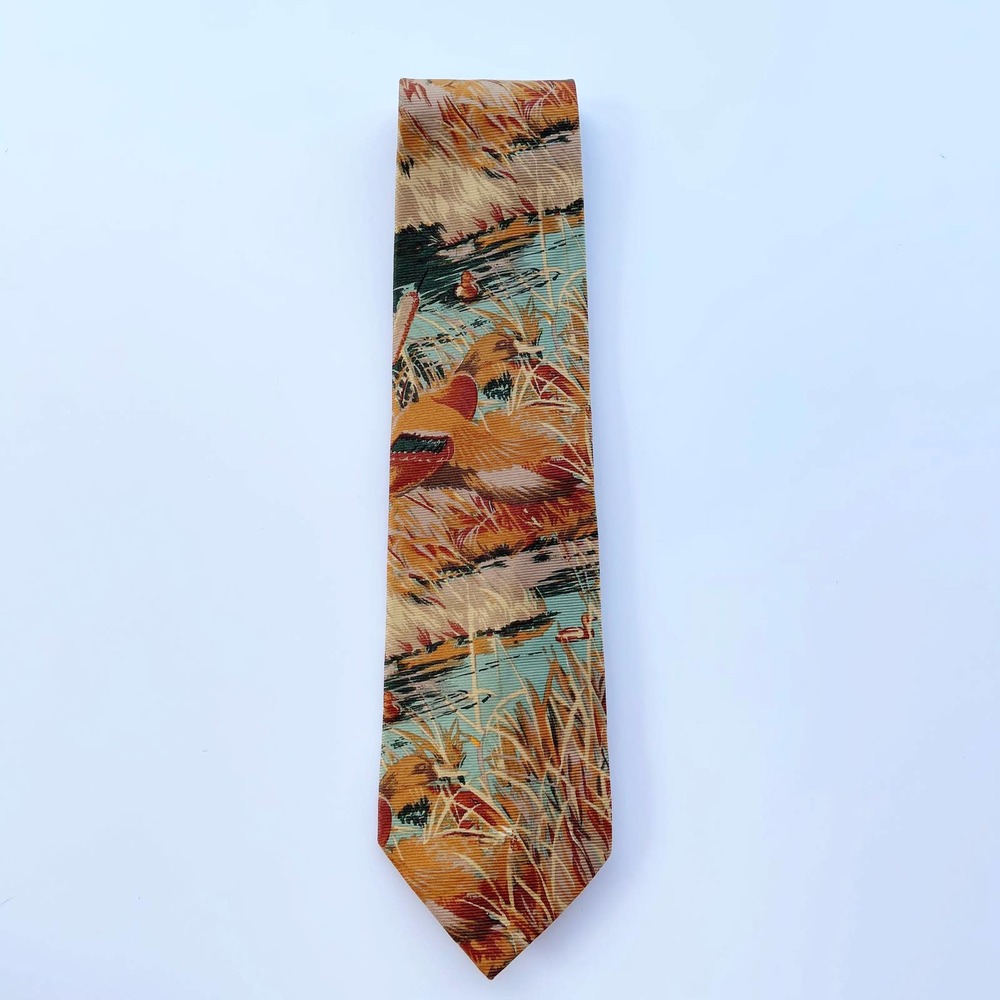 Ermenegildo Zegna Duck Patterned Silk Tie